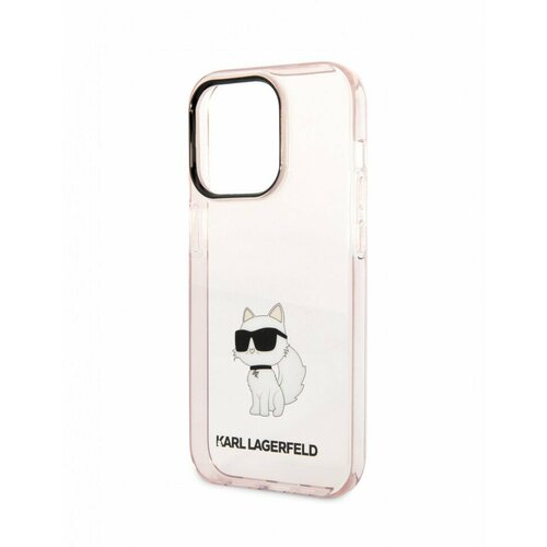 Чехол Karl Lagerfeld PC/TPU NFT Choupette Hard для iPhone 15 Pro, цвет Полупрозрачный, цвет Розовый (KLHCP15LHNCHTCP)