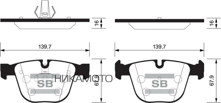 SANGSIN BRAKE SP2164 Колодки задние BMW X5 E70 SP2164