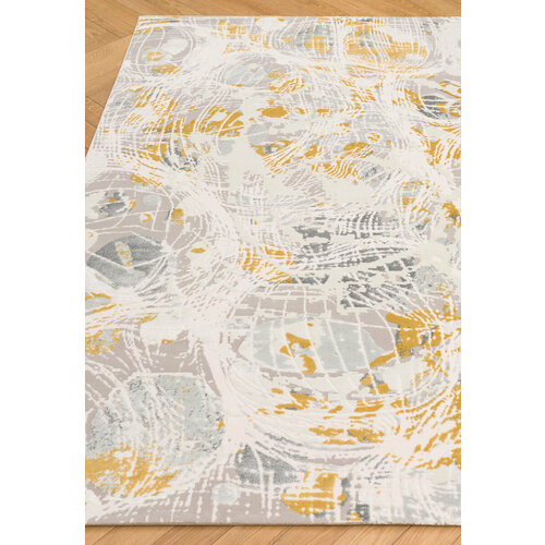 Ковер на пол 2 на 2.9 м в спальню, гостиную, серый, жёлтый Bloom BL84D