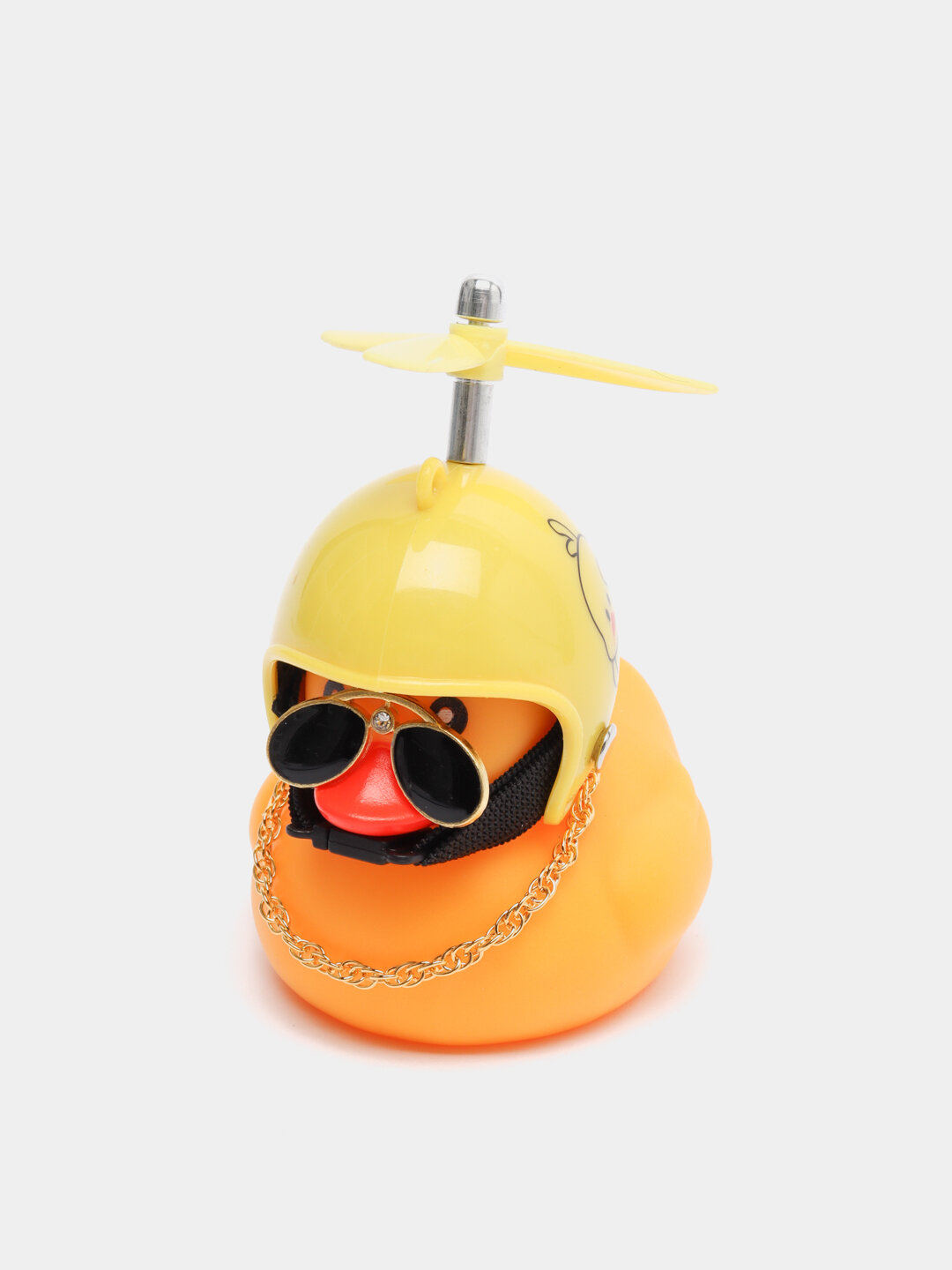 Уточка в шлеме с пропеллером, игрушка в машину Цвет Желтый