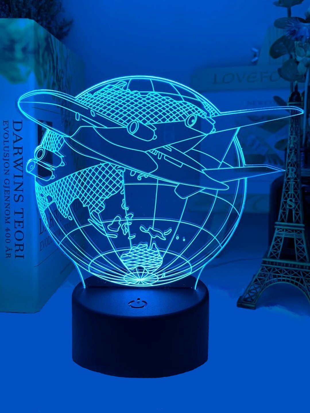 Светильник-ночник 3D, светодиодный, с пультом, цветной, RGB Цвет Синий - фотография № 12
