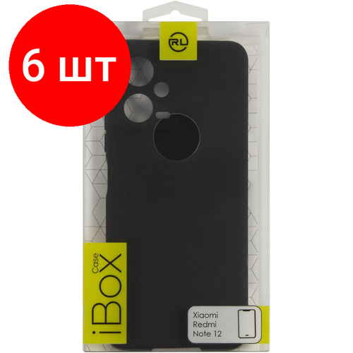 Комплект 6 штук, Чехол накладка силикон Red Line iBox Case Xiaomi Redmi Note 12 4G черный