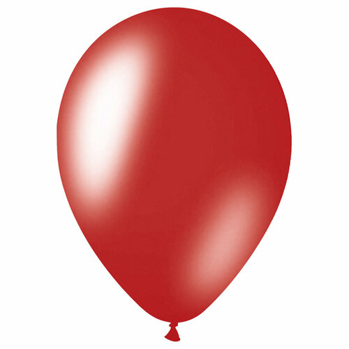 Воздушные шары, 50шт, М12/30см, MESHU, металлик, красный