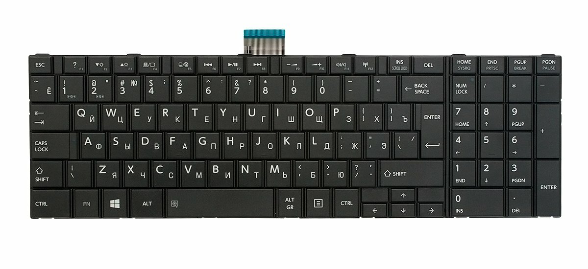 Клавиатура для ноутбука Toshiba Satellite C50-A-L6S без рамки