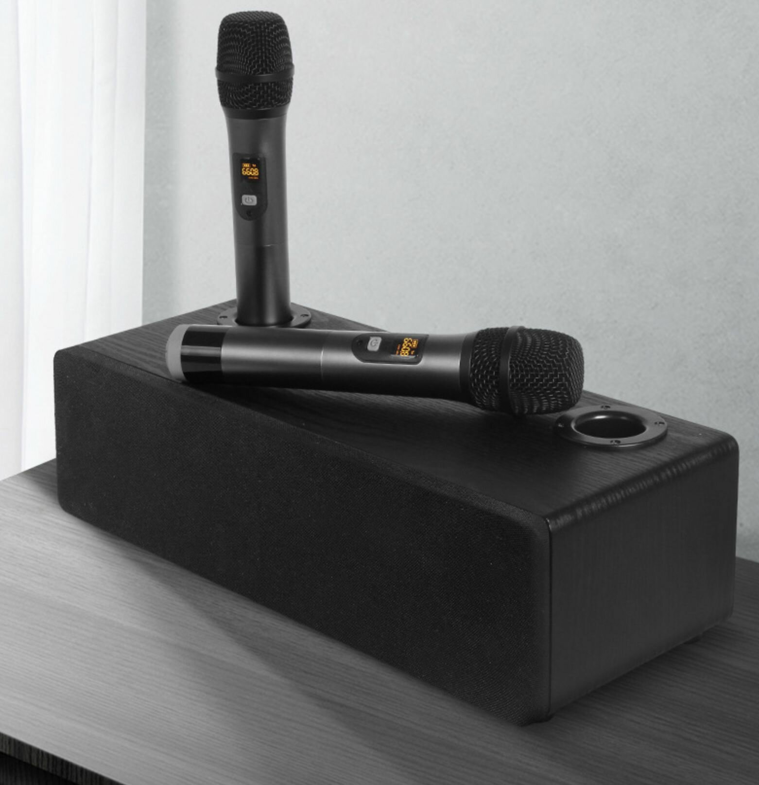 Караоке система Bluetooth для с двумя микрофонами для дома