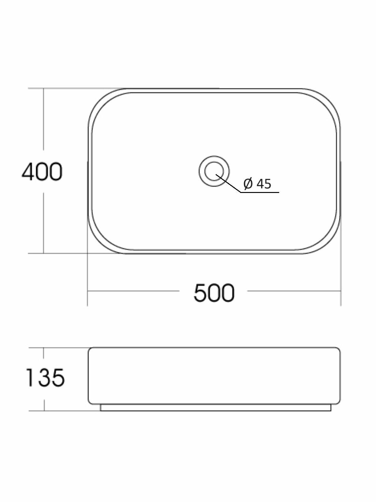 Раковина накладная Orange B05-500W санфарфор, белый глянец - фотография № 5