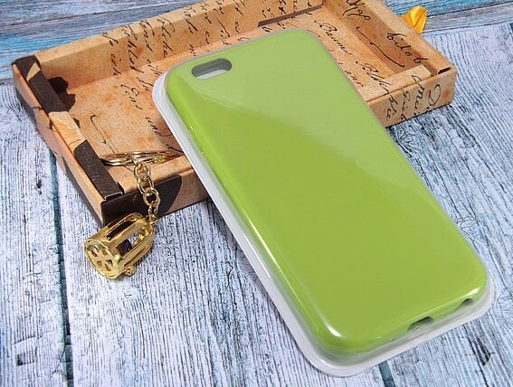 Чехол-накладка для iPhone 6/6S VEGLAS SILICONE CASE NL закрытый ярко-зеленый (31)