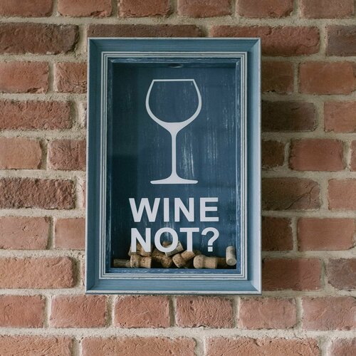 Копилка для винных пробок синяя Wine not?