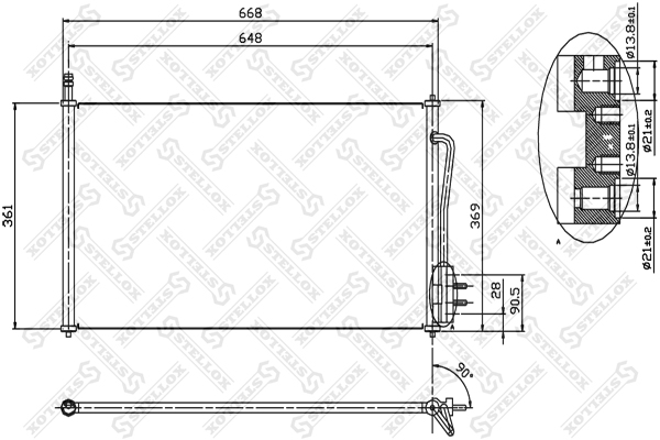 Радиатор конд. Ford Focus all 98-04 Stellox 10-45001-SX