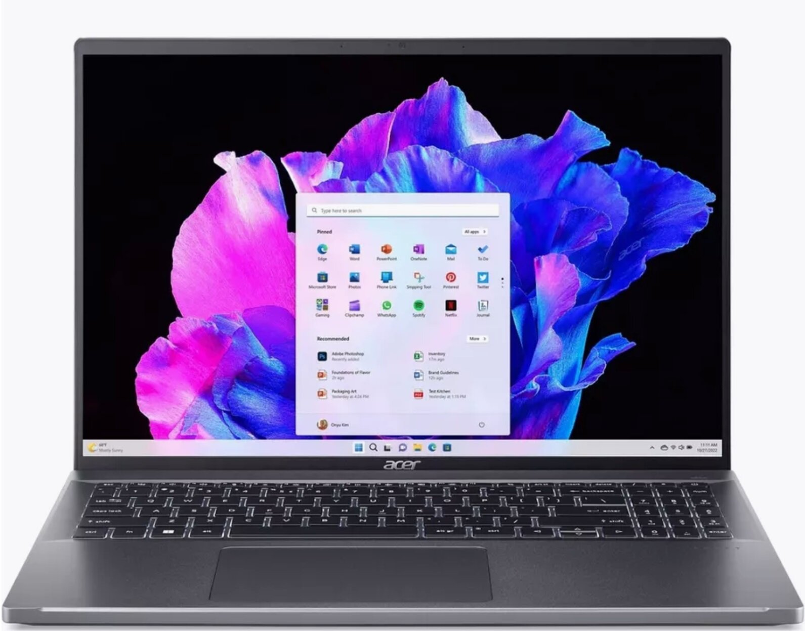 Ноутбук Acer Swift Go SFG16-71 16" 3,2K OLED 120Hz Intel i5-1335U/16 Gb/SSD 512Gb/Gray(NX.KFSER.006)