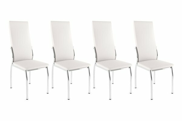 Комплект стулев"Милорд-04" 4 шт - Белый (экокожа) / Хром