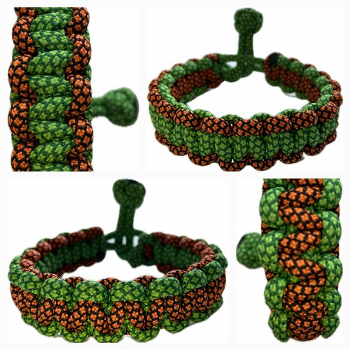 фото Славянский оберег, плетеный браслет "драконыч", 1 шт., размер 7.5 см, размер one size, диаметр 6.5 см, оранжевый, черный sunny street