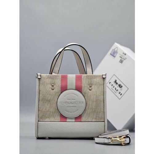 Сумка , бежевый, розовый