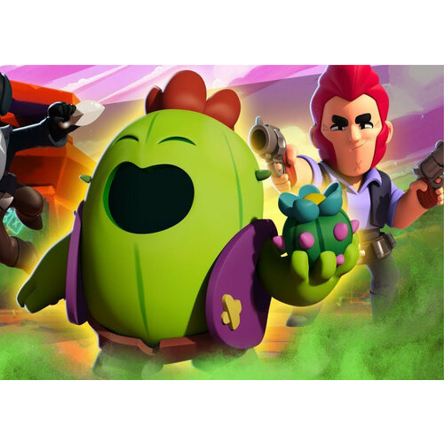 Плакат Brawl Stars, Spike на баннере, 5942см. А2