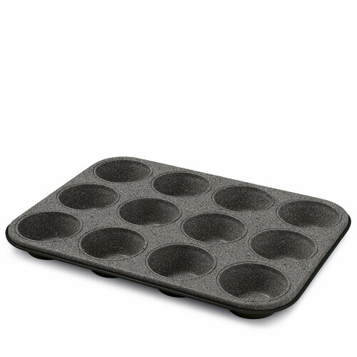 Форма для выпечки 12 маффинов Guardini Black Stone, размером 35x27 см черный