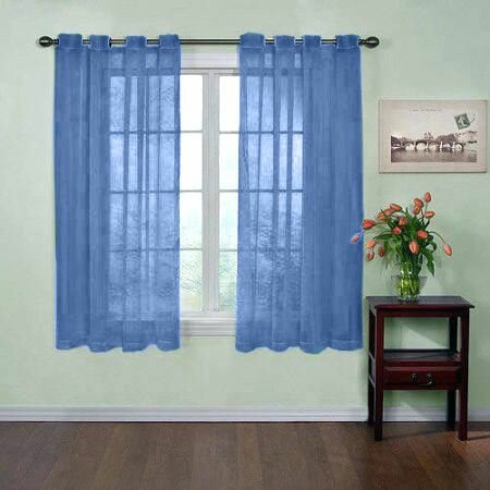 фото Короткий тюль для кухни и комнаты на люверсах ТУ-КОРОТ-ЛЮВ-223 цвет белый высота 210 см