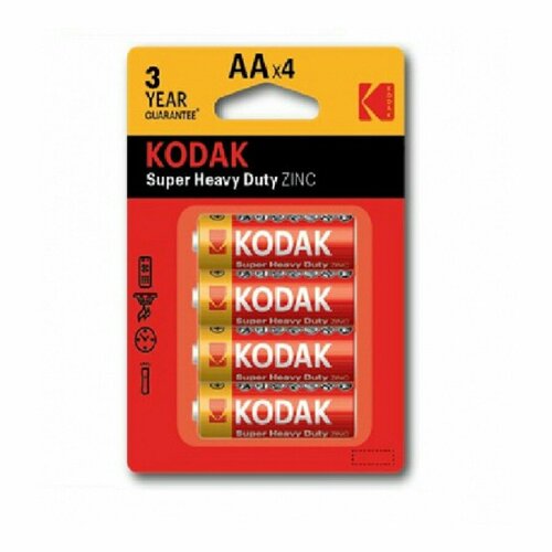 Kodak Батарейка R6-4Bl Super Heavy Duty Zinc KAAhz-4 80 400 26400 4 шт. в уп-ке