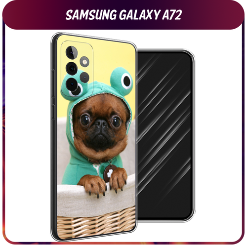 Силиконовый чехол на Samsung Galaxy A72 / Самсунг Галакси А72 Собачка в шапке лягушки силиконовый чехол stop and smell the roses на samsung galaxy a72 самсунг галакси а72