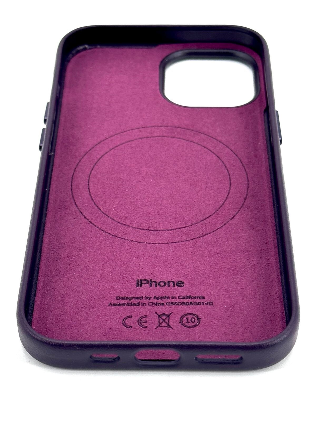 Кожаный чехол для iPhone 14 с Magsafe и анимацией бордовый (Elderberry)