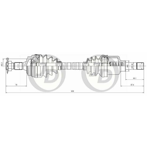 JUST DRIVE JCA0010 Вал приводной левый