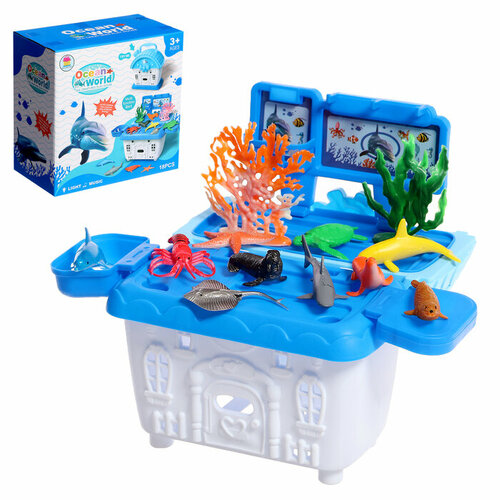 Игровой набор морских животных Морской город в чемодане 11 фигурок световые и звуковые эффекты 1162₽
