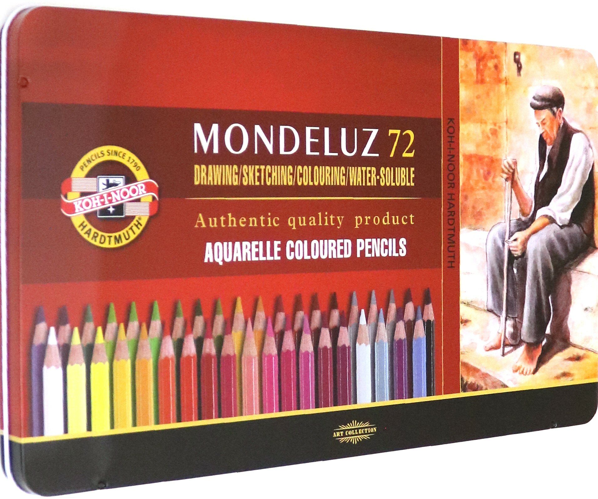 Карандаши цветные акварельные Mondeluz, 72 цвета