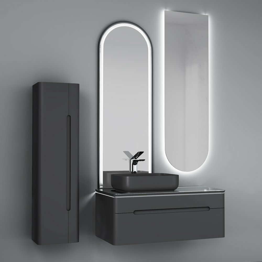 фото Тумба для комплекта Jorno Shine 100, с подсветкой, с МФУ, антрацит