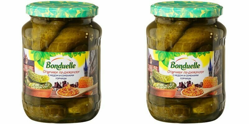 Bonduelle Овощные консервы Огурчики по-дижонски с медом и семенами горчицы, 720 мл, 2 шт