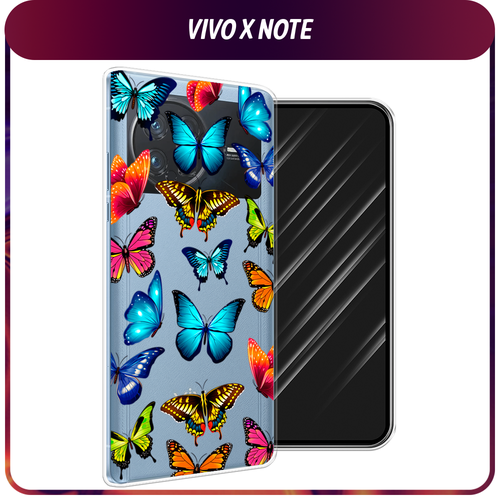 Силиконовый чехол на Vivo X Note / Виво X Нот Разные бабочки, прозрачный силиконовый чехол на vivo x note виво x нот hello winter прозрачный