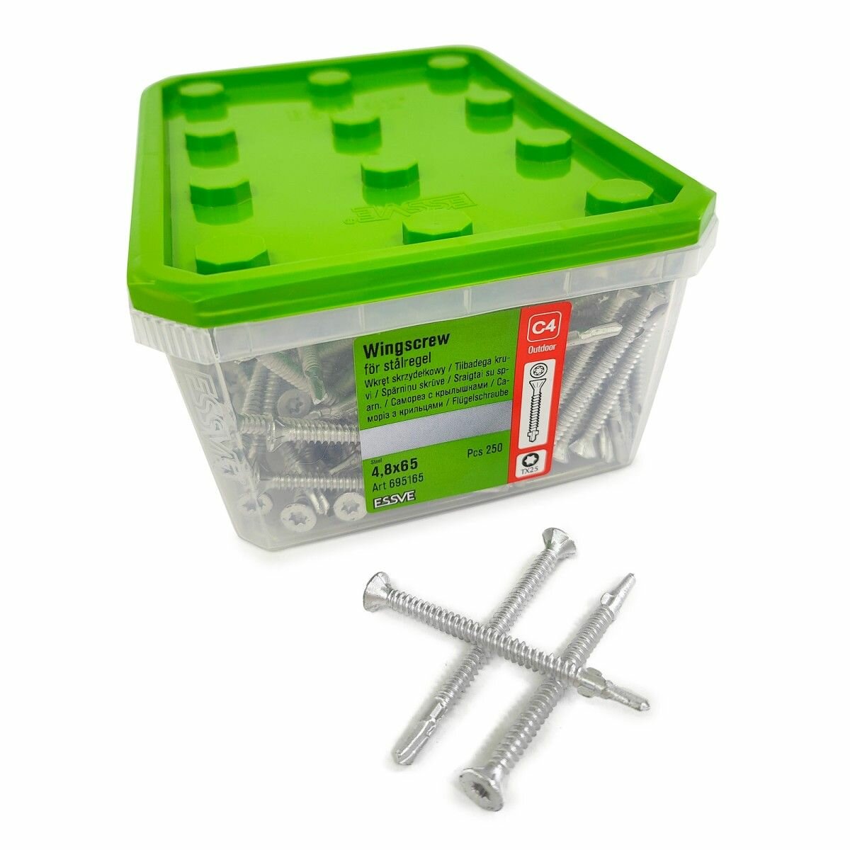 фото Саморезы Essve WingScrew CorrSeal 4.8x65 TX25 (Потайная, флюгель, 250шт)