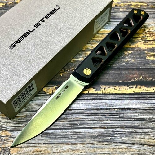 Нож складной RaelSteel RS7661G Burns, VG-10 Blade, Black - Gold Titanium Handle нож складной mr blade convair d2 blade black handle