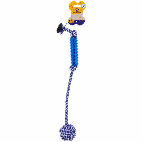 Игрушка - канат для собак мелких и средних пород «нескучайка», цвет синий, 45см / 105гр (лейбл) нескучайка