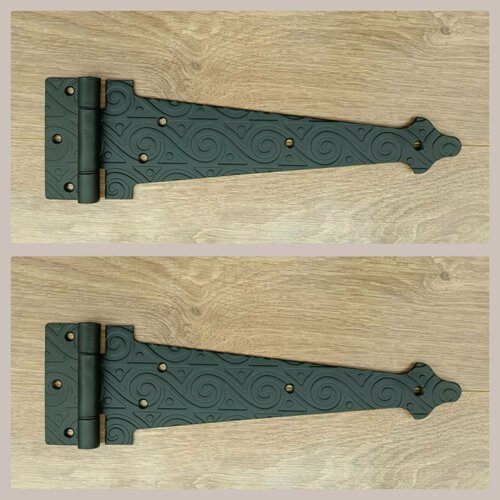 Изображение товара Петля стрела для двери, ворот фигурная ПС-300 мод.3 - 2 шт. /кованая/ серия ярославль (черный)