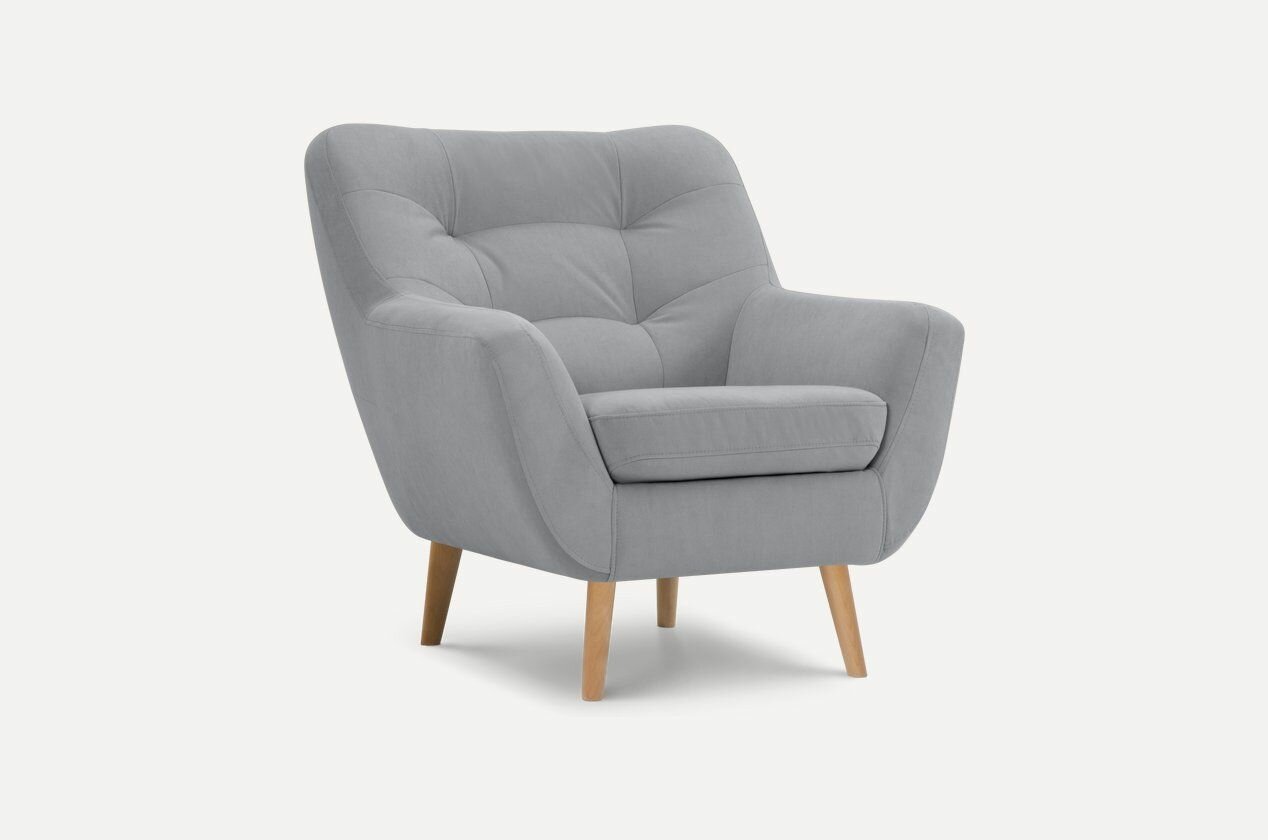 Кресло divan.ru Витио Velvet Silver, серое, велюр, с подлокотниками