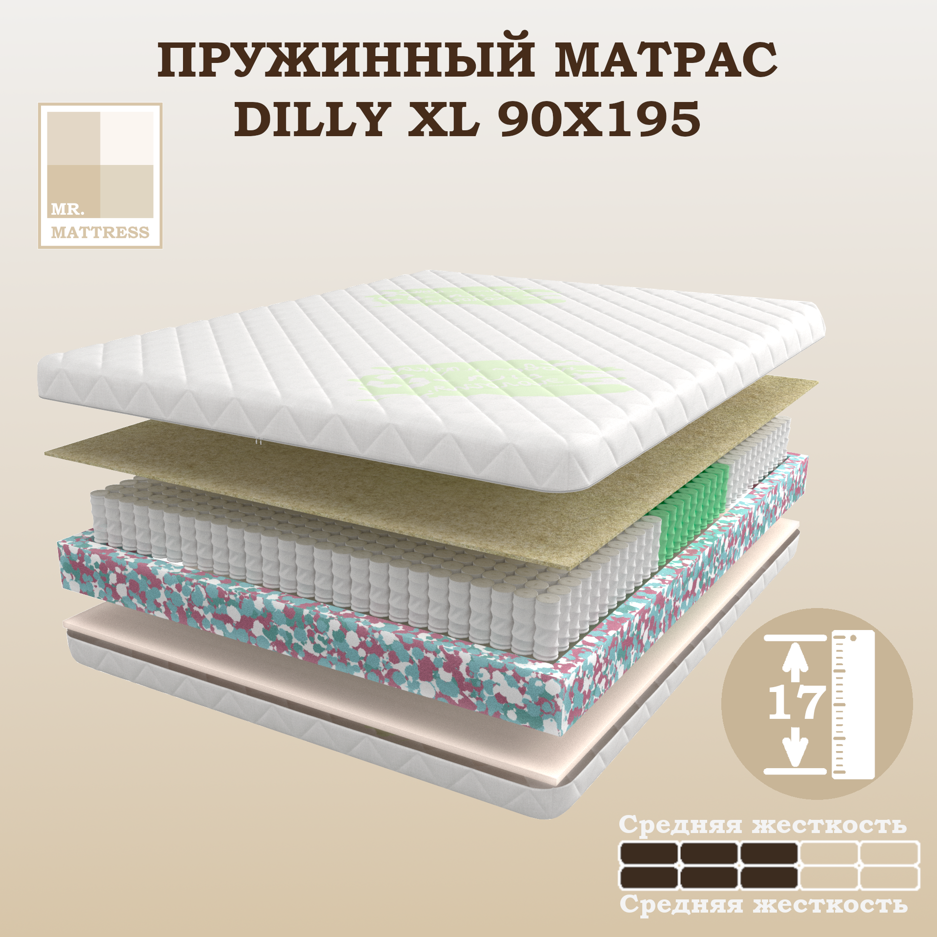 Пружинный матрас Mr.Mattress Dilly XL 90x195