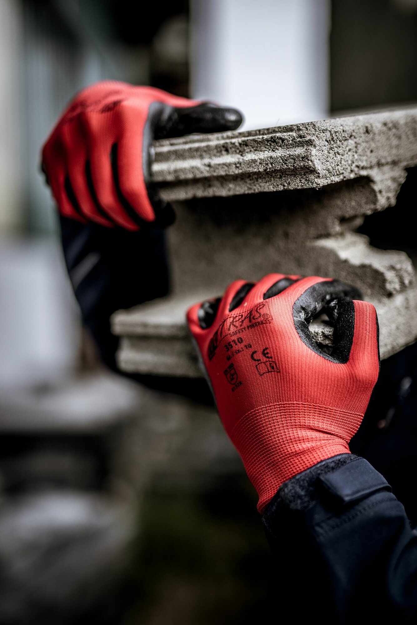 фото Профессиональные нейлоновые защитные перчатки NITRAS, артикул 3510, с покрытием из вспененного нитрила, Германия, р.10