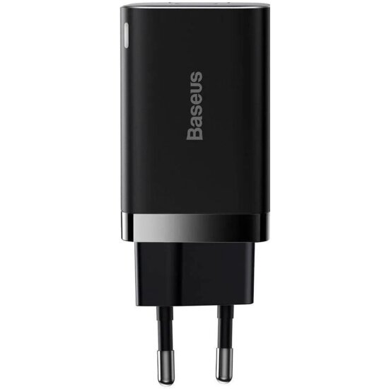 Сетевое зарядное устройство Baseus Super Si Pro Quick Charger USB-C + USB-А, 30 Вт, EU, черный