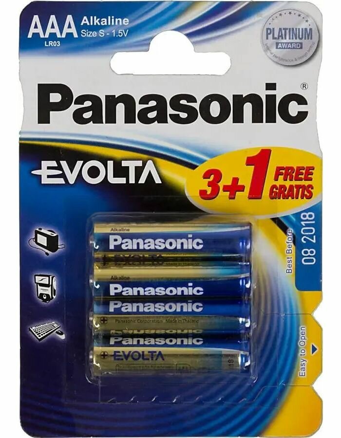 Батарейки Panasonic Evolta AAA Bli Alkaline, 4 шт. (LR03EGE/4BP) - фото №9