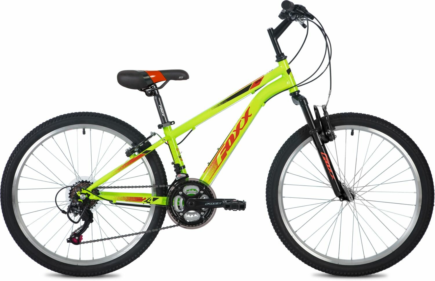 Велосипед Foxx Aztec 24" (2024) (Велосипед FOXX 24" AZTEC зеленый, сталь, размер 12")