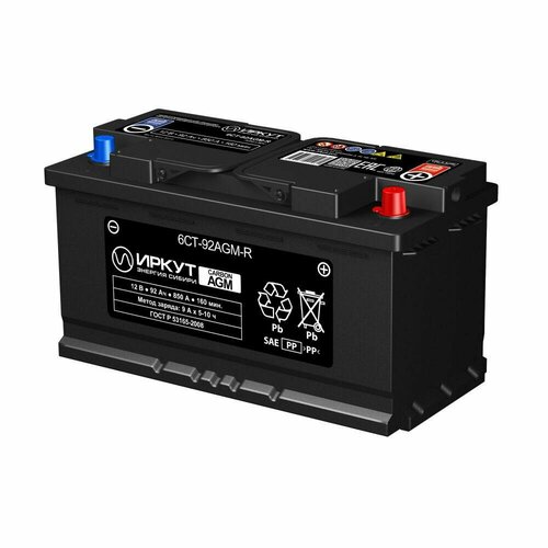 Аккумулятор иркут AGM 92Ач обратная полярность YT000000527