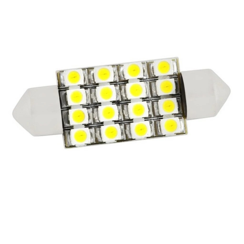 Лампа светодиодная Skyway S08201161 C5W 12V T11, 16 SMD, с цоколем 39 мм, 1-конт, белая, 1