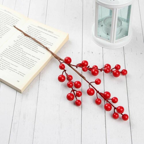 Ветка декоративная, ягоды, 36 см, пластик