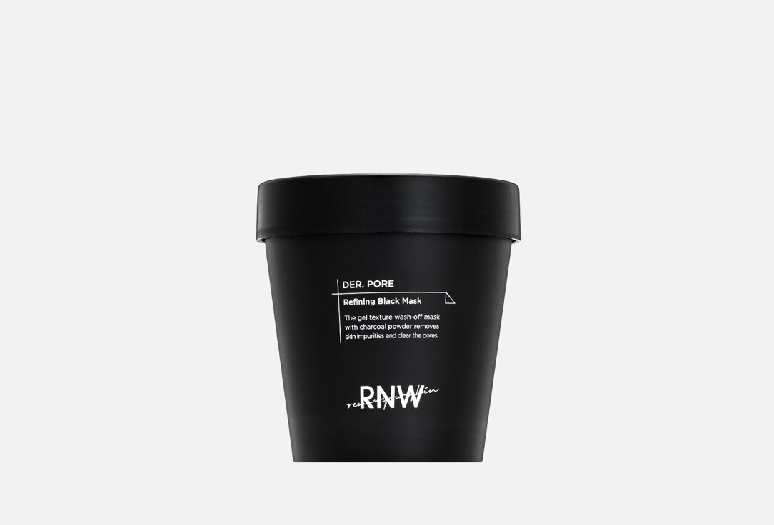 Гелевая маска для очищения пор с древесным углём RNW, DER. PORE Refining Black Mask 200мл