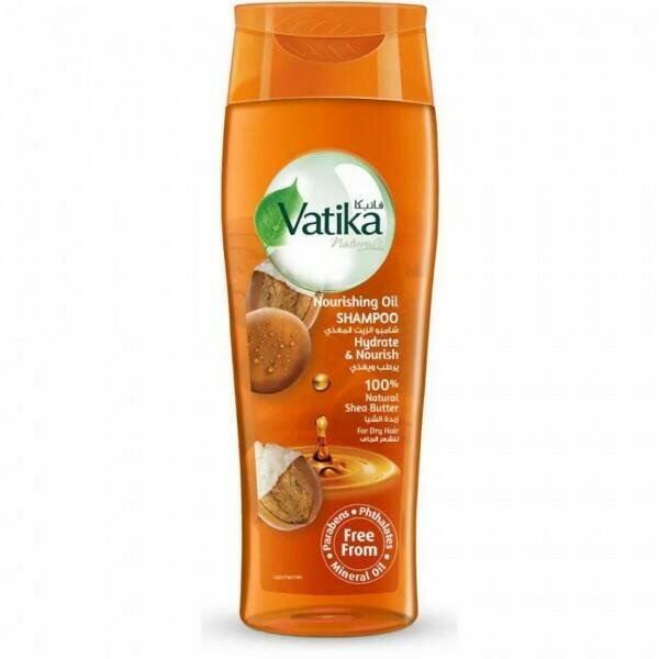 Vatika Shampoo HYDRATE & NOURISH, Dabur (Ватика, увлажняющий И питающий шампунь, с экстрактом масла ШИ, Для сухих волос, Дабур), 425 мл.