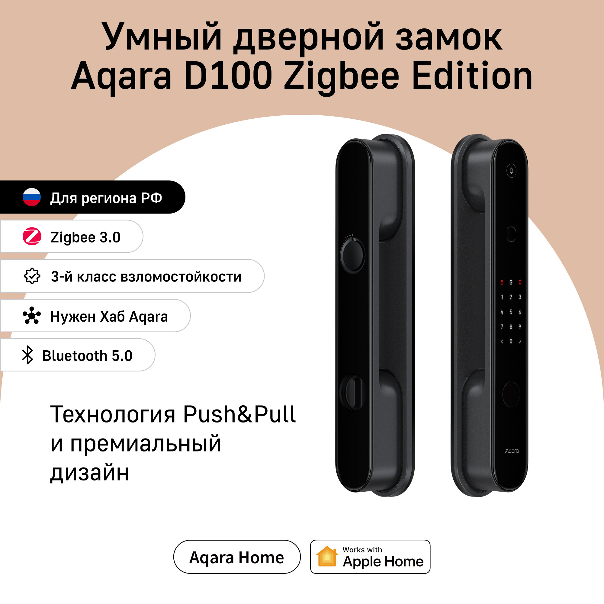 AQARA Умный дверной замок D100 zigbee edition, модель ZNMS20LM