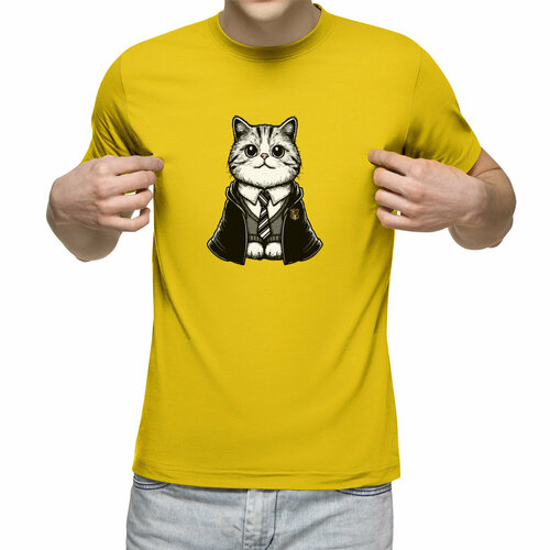 Футболка Us Basic, размер S, желтый мужская футболка кот поттер 2xl белый