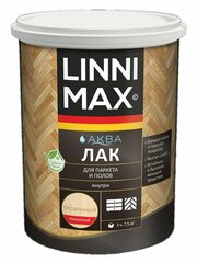 Лак акриловый для паркета и полов Linnimax Аква (0,9л) глянцевый