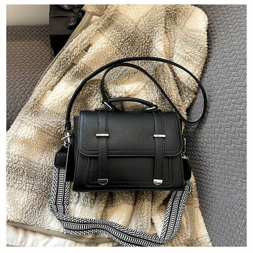 Сумка кросс-боди , фактура матовая, гладкая, зернистая, черный