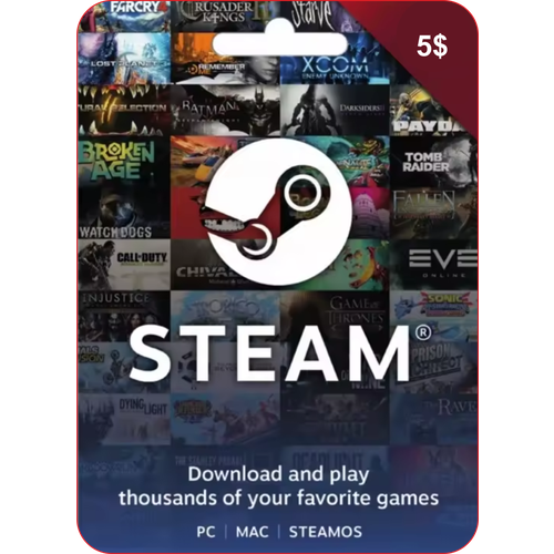 Пополнение счета Steam на 5 не подходит для СНГ Украины Азии Китай и тд и Латинской Америки Бразилия и тд 99900₽