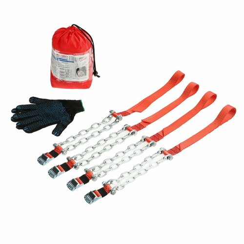 Цепи противоскольжения Л-1М легковые автомобили до 205 мм перчатки 4 шт 3050₽